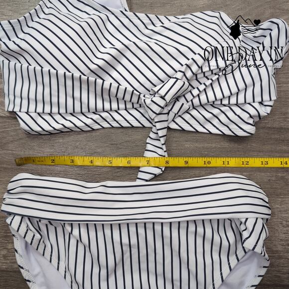 Aleumdr High Waist One Shoulder Bikini Swimsuit Size L - Picture 2 of 4